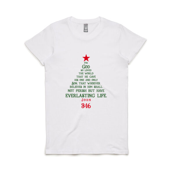 John 3:16 tree colour Women's Thumbnail